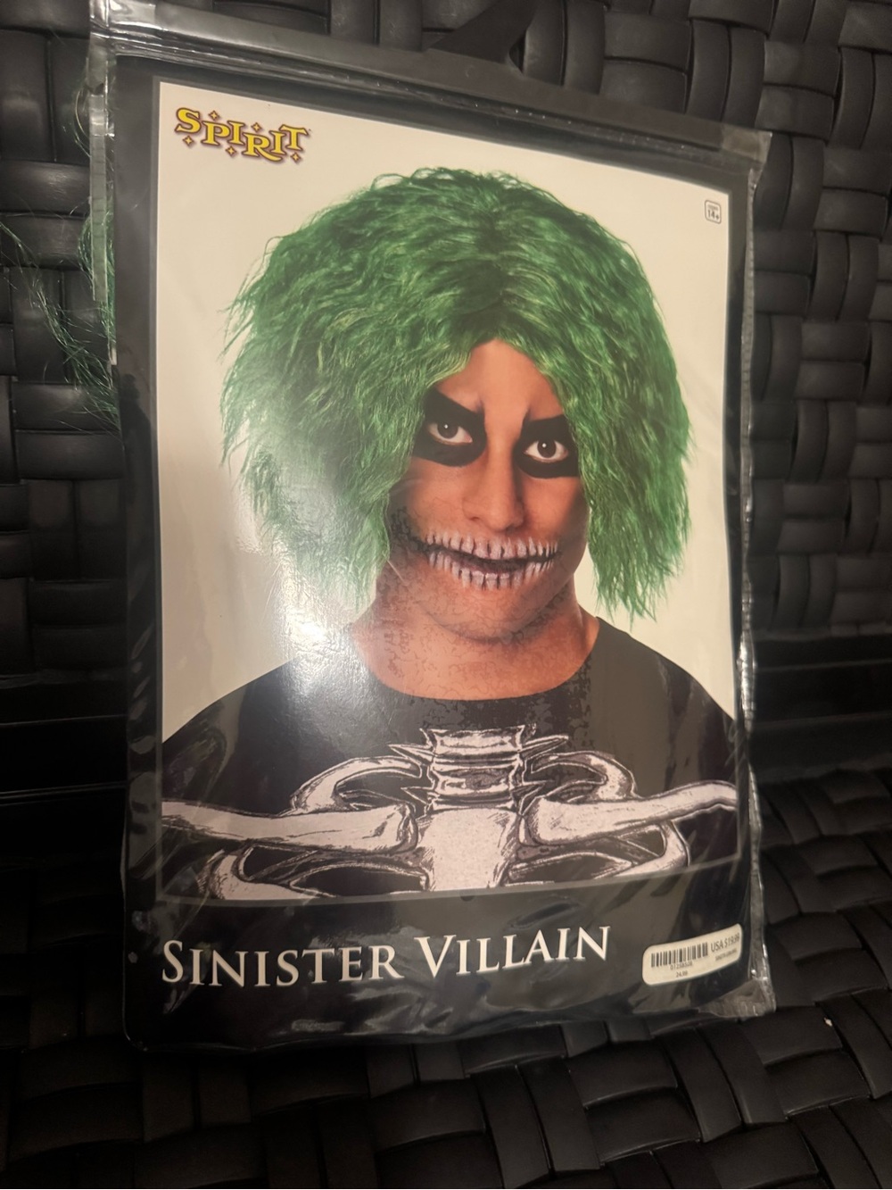 Adult Men Short Bob Curly Dark Green Joker Wig Halloween Cosplay Anime Funny